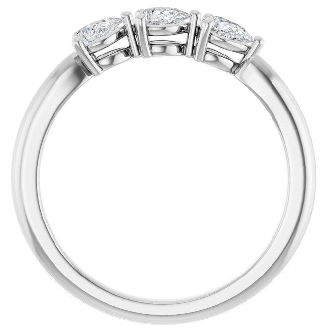 14K Yellow Or White Gold Pear 4 X 3 Mm Polished 3/8 Ctw Lab-Grown Diamond Anniversary Band Size 7