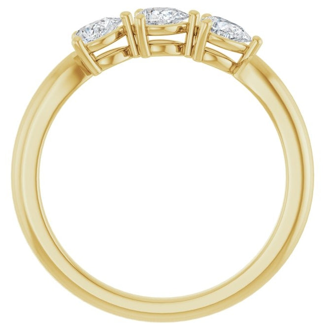 14K Yellow Or White Gold Pear 4 X 3 Mm Polished 3/8 Ctw Lab-Grown Diamond Anniversary Band Size 7
