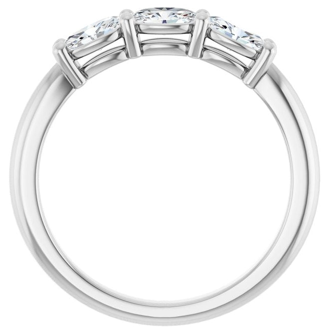 14K White Gold Or Platinum Oval 5 X 3 Mm Polished 1/2 Ctw Lab-Grown Diamond Anniversary Band Size 7