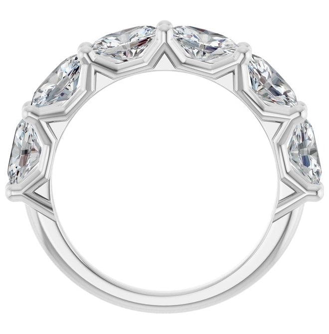 14K Yellow Or White Gold Oval 6 X 4 Mm Polished 2 1/5 Ctw Lab-Grown Diamond Anniversary Band Size 7