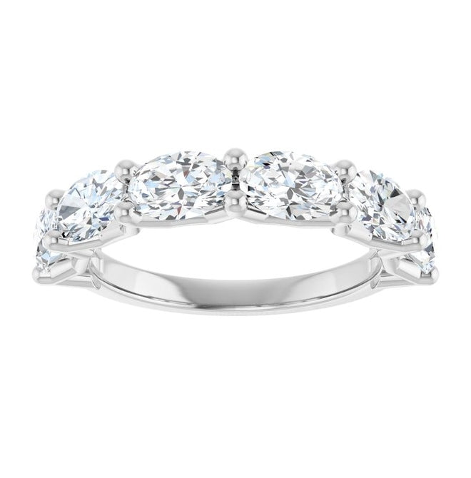 14K Yellow Or White Gold Oval 6 X 4 Mm Polished 2 1/5 Ctw Lab-Grown Diamond Anniversary Band Size 7