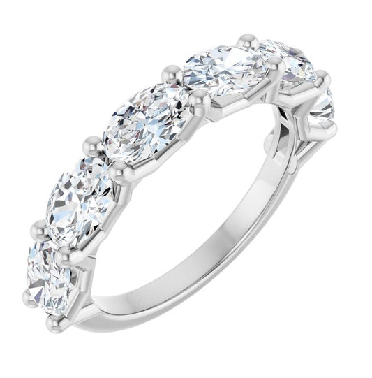 14K Yellow Or White Gold Oval 6 X 4 Mm Polished 2 1/5 Ctw Lab-Grown Diamond Anniversary Band Size 7