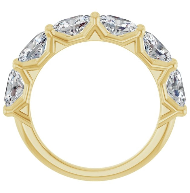 14K Yellow Or White Gold Oval 6 X 4 Mm Polished 2 1/5 Ctw Lab-Grown Diamond Anniversary Band Size 7