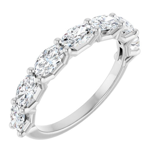 14K Yellow Or White Gold Oval 5 X 3 Mm Polished 1 1/3 Ctw Lab-Grown Diamond Anniversary Band Size 7