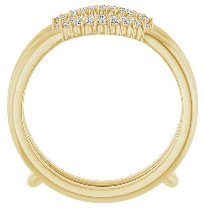 14K Yellow Gold Round 1.2 Mm Polished 1/5 Ctw Lab-Grown Diamond Ring Guard Size 7