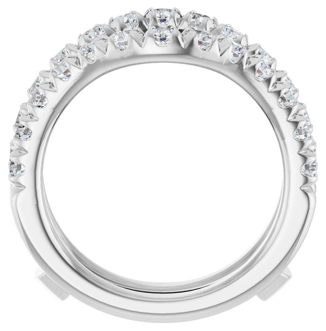 14K Yellow Or White Gold Round 2.5 Mm Polished 1 1/2 Ctw Lab-Grown Diamond French Set Ring Guard Size 7