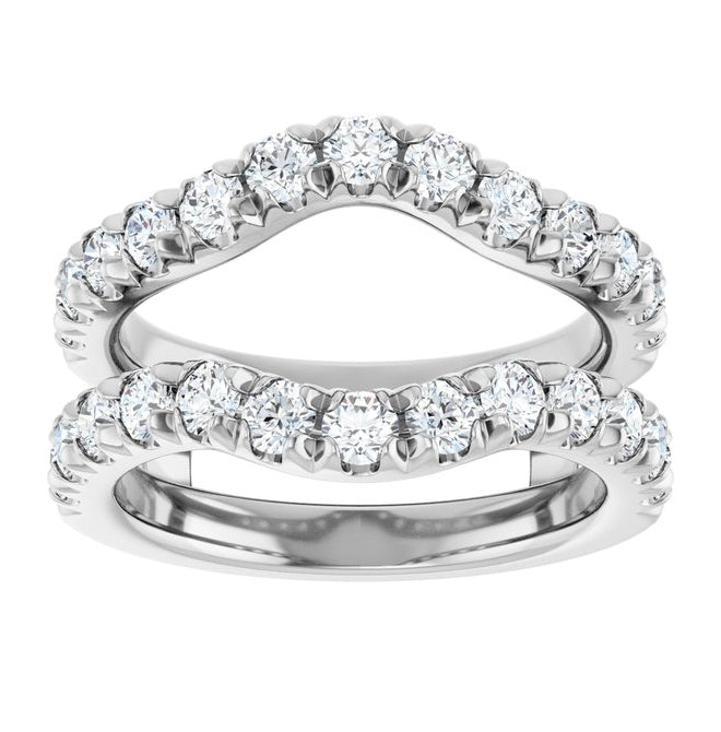14K Yellow Or White Gold Round 2.5 Mm Polished 1 1/2 Ctw Lab-Grown Diamond French Set Ring Guard Size 7