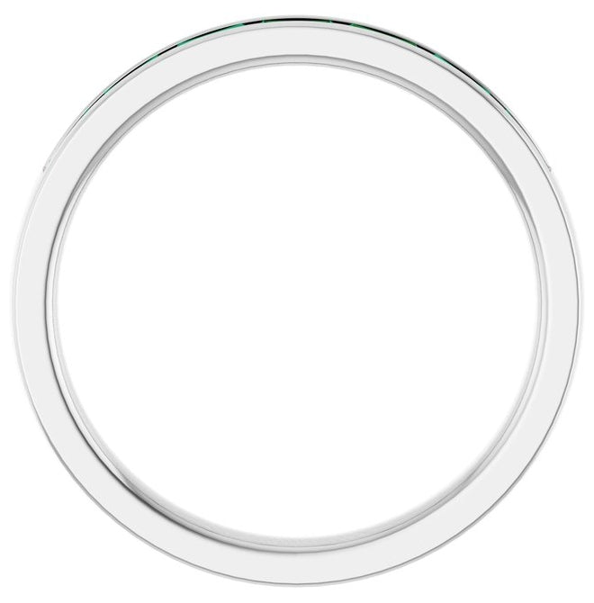 14K Yellow Or White Gold Straight Baguette 3 X 1.5 Mm Polished Lab-Grown Gem Anniversary Band, Size 7