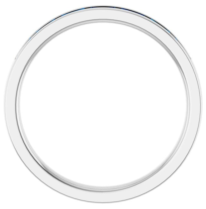 14K Yellow Or White Gold Straight Baguette 3 X 1.5 Mm Polished Lab-Grown Gem Anniversary Band, Size 7