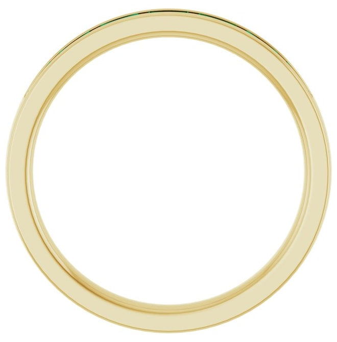 14K Yellow Or White Gold Straight Baguette 3 X 1.5 Mm Polished Lab-Grown Gem Anniversary Band, Size 7