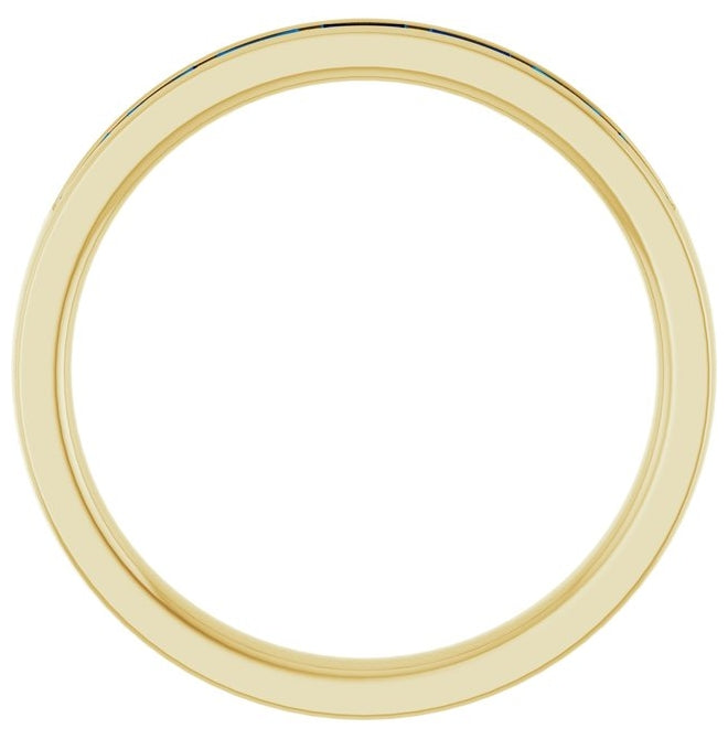 14K Yellow Or White Gold Straight Baguette 3 X 1.5 Mm Polished Lab-Grown Gem Anniversary Band, Size 7
