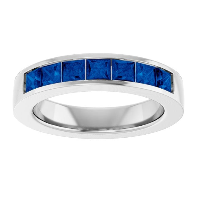 14K Yellow Or White Gold Square 3 X 3 Mm Polished Lab-Grown Gem Anniversary Band