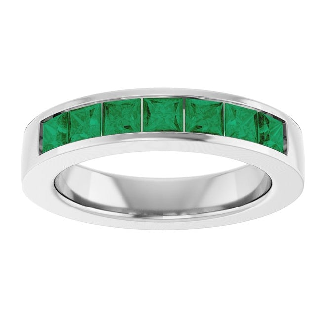 14K Yellow Or White Gold Square 3 X 3 Mm Polished Lab-Grown Gem Anniversary Band