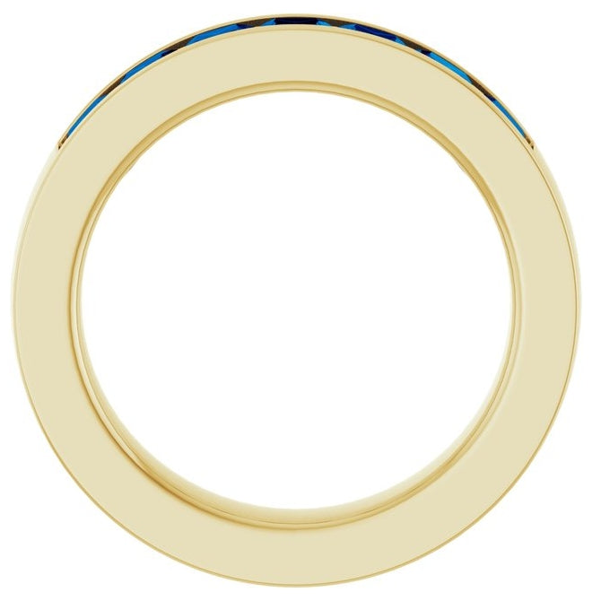14K Yellow Or White Gold Square 3 X 3 Mm Polished Lab-Grown Gem Anniversary Band