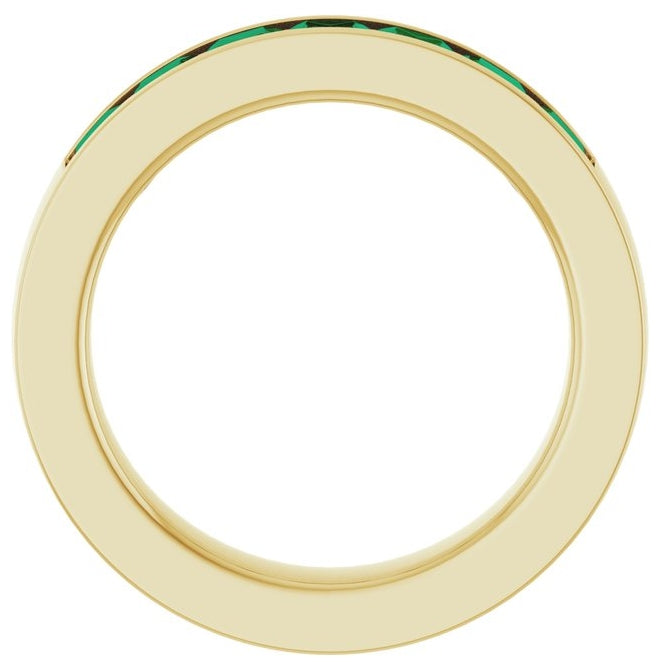 14K Yellow Or White Gold Square 3 X 3 Mm Polished Lab-Grown Gem Anniversary Band