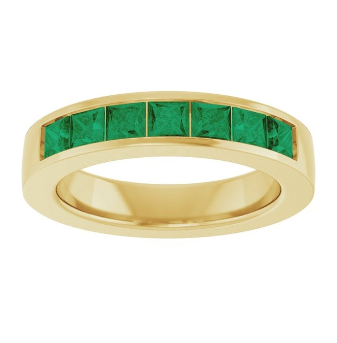 14K Yellow Or White Gold Square 3 X 3 Mm Polished Lab-Grown Gem Anniversary Band