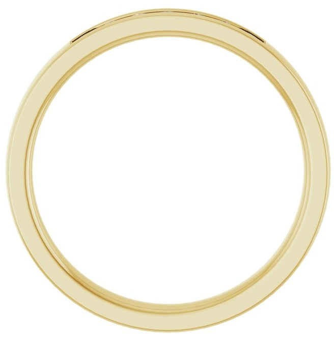 10K Yellow Gold Round 1.75 Mm Si2-Si3, G-H Polished 1/8 Ctw Natural Diamond Anniversary Band, Size 7