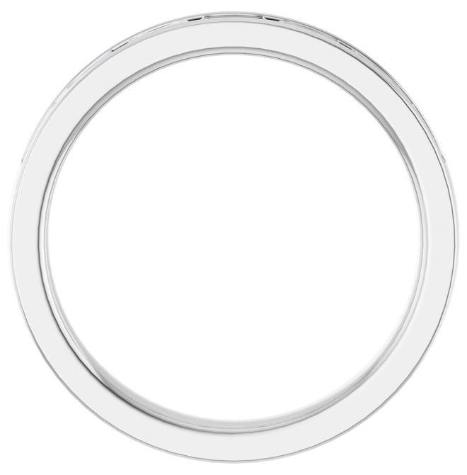 10K White Gold Straight Baguette 3.5 X 2 Mm Vs, G-H Polished 3/4 Ctw Lab-Grown Diamond Anniversary Band, Size 7.5