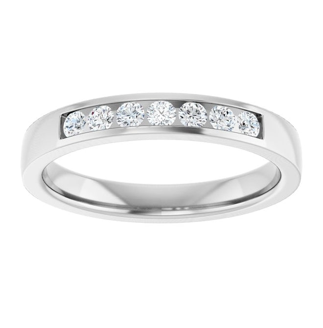 14K Yellow Or White Gold  Round  2 Mm Vs, F+  Polished 1/5 Ctw Lab-Grown Diamond Band Size 7
