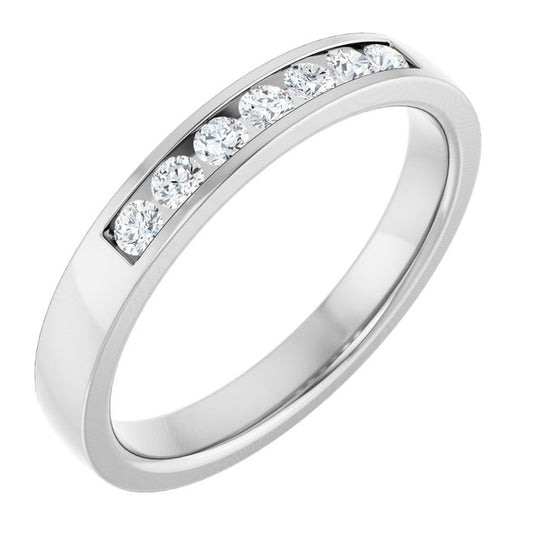 14K Yellow Or White Gold  Round  2 Mm Vs, F+  Polished 1/5 Ctw Lab-Grown Diamond Band Size 7