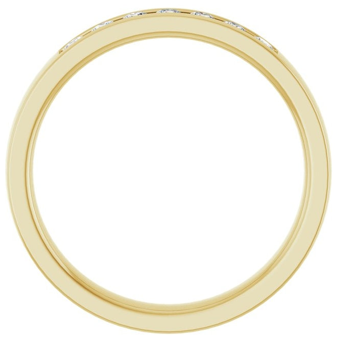 14K Yellow Or White Gold  Round  2 Mm Vs, F+  Polished 1/5 Ctw Lab-Grown Diamond Band Size 7