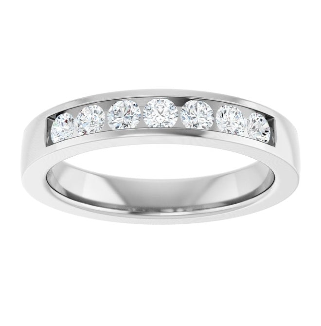 14K Yellow Or White Gold  Round  2.5 Mm Vs, F+  Polished 3/8 Ctw Lab-Grown Diamond Band Size 7