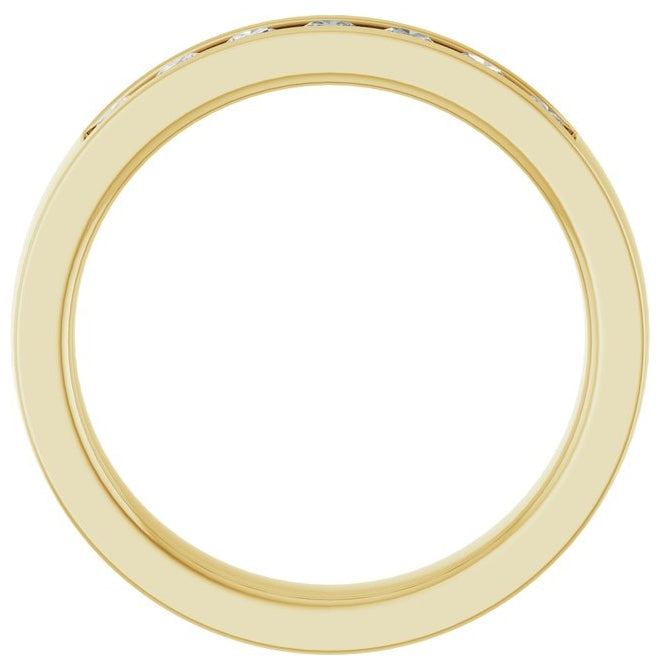 14K Yellow Or White Gold  Round  2.5 Mm Vs, F+  Polished 3/8 Ctw Lab-Grown Diamond Band Size 7
