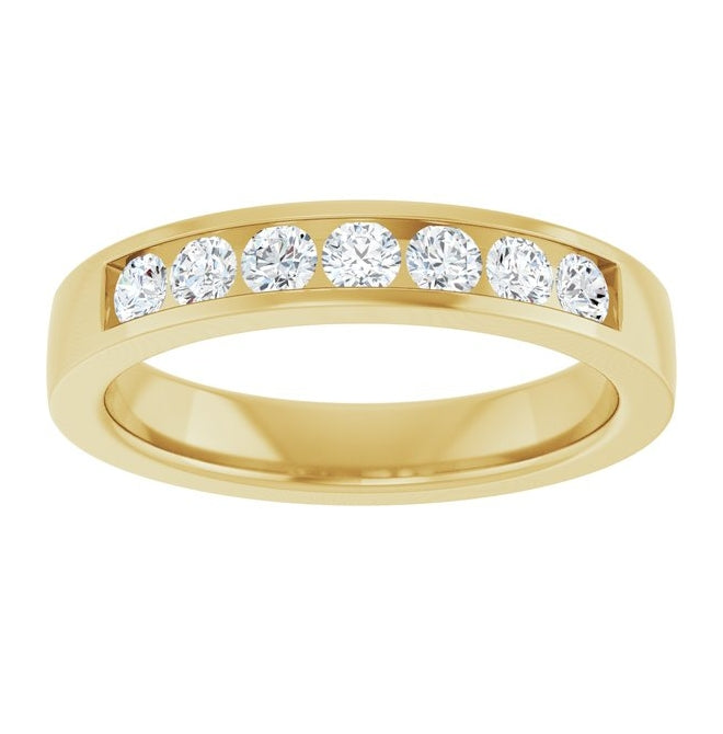 14K Yellow Or White Gold  Round  2.5 Mm Vs, F+  Polished 3/8 Ctw Lab-Grown Diamond Band Size 7