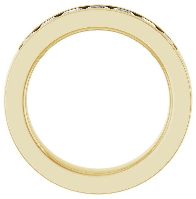 14K Yellow Gold Square 3 X 3 Mm Vs, F+  Polished 1 1/6 Ctw Lab-Grown Diamond Band Size 7