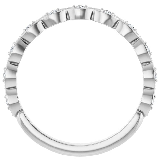 Platinum Round 1.2 Mm Polished .07 Ctw Natural Diamond Anniversary Band Size 7