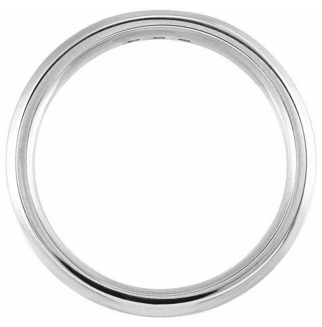 14K White Gold Round 2.2 Mm Si2-Si3, G-H  Polished 1/8 Ctw Natural Diamond Beveled Edge Comfort-Fit Band Size 10