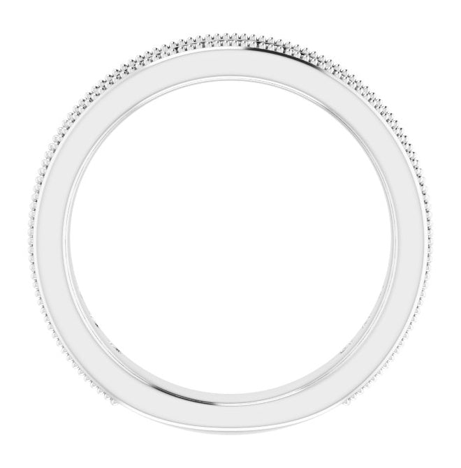 14K White Gold Round 2 Mm Polished 3/4 Ctw Natural Diamond Anniversary Band Size 7
