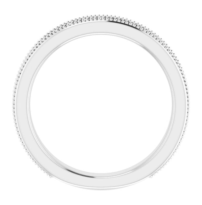 14K White Gold Round 1.75 Mm Polished 1/2 Ctw Natural Diamond Anniversary Band Size 7