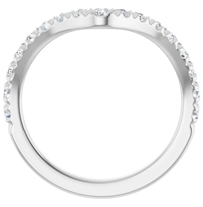 14K Yellow Or White Gold Round 2 Mm Polished 1/2 Ctw Natural Diamond French-Set Contour Band