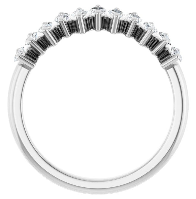 14K Yellow Or White Gold Marquise 4 X 2 Mm Polished 3/4 Ctw Lab-Grown Diamond Anniversary Band