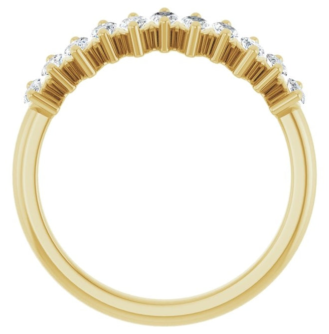 14K Yellow Or White Gold Marquise 4 X 2 Mm Polished 3/4 Ctw Lab-Grown Diamond Anniversary Band