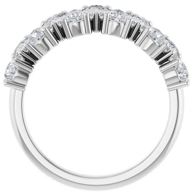 14K Yellow Or White Gold Pear 4 X 3 Mm Polished 1 1/2 Ctw Lab-Grown Diamond Anniversary Band