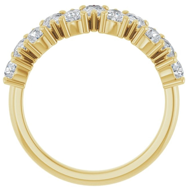 14K Yellow Or White Gold Pear 4 X 3 Mm Polished 1 1/2 Ctw Lab-Grown Diamond Anniversary Band