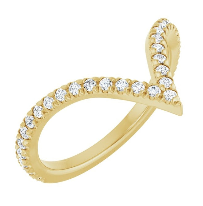 14K Yellow Or White Gold Round 1.5 Mm Polished 1/3 Ctw Lab-Grown Diamond Contour Band