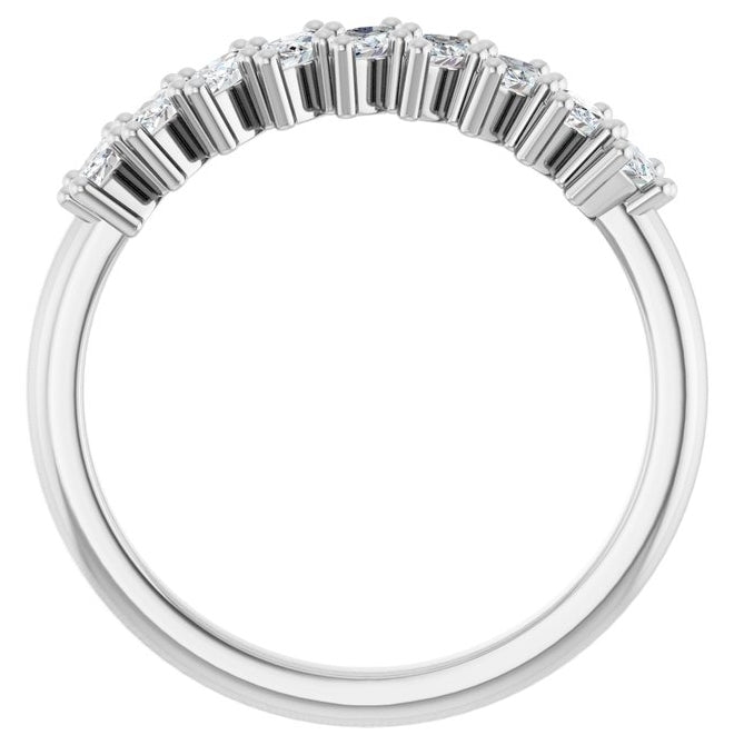 14K Yellow Or White Gold Marquise 4 X 2 Mm Polished 1/2 Ctw Lab-Grown Diamond Anniversary Band