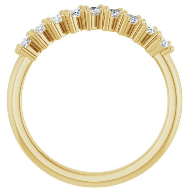 14K Yellow Or White Gold Marquise 4 X 2 Mm Polished 1/2 Ctw Lab-Grown Diamond Anniversary Band
