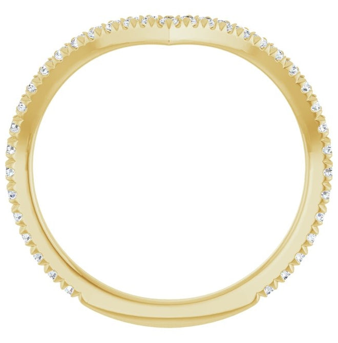 14K Yellow Gold Round 1.3 Mm Polished 1/3 Ctw Lab-Grown Diamond Contour Band Size 7