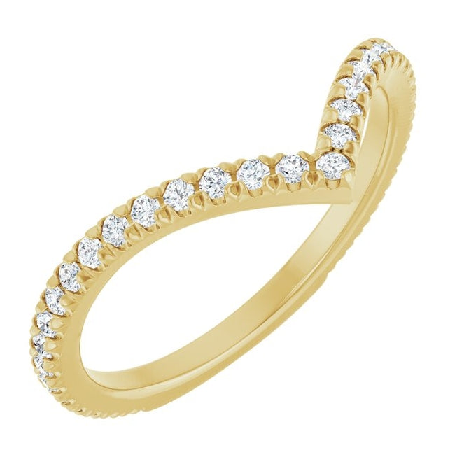 14K Yellow Gold Round 1.3 Mm Polished 1/3 Ctw Lab-Grown Diamond Contour Band Size 7