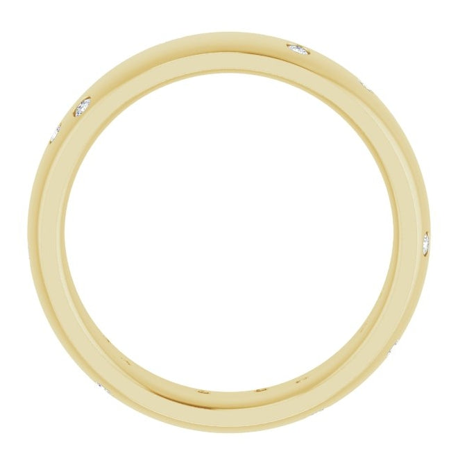 14K Yellow Gold Round 1.5 Mm 6 Mm Si2-Si3, G-H Polished 1/5 Ctw Natural Diamond Scattered Band Size 7