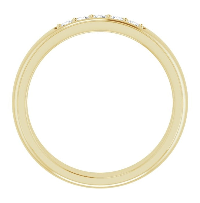 14K Yellow Gold Round 2.25 Mm Polished 1/5 Ctw Lab-Grown Diamond Band Size 11