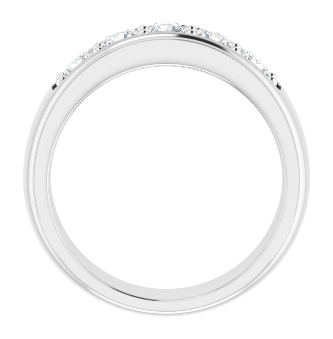 14K White Gold Round 4.1 Mm Polished 1 1/4 Ctw Lab-Grown Diamond Band Size 11