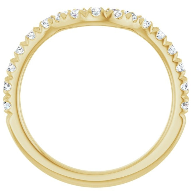 14K Yellow Or White Gold Round 2 Mm Polished 3/8 Ctw Lab-Grown Diamond Contour Band