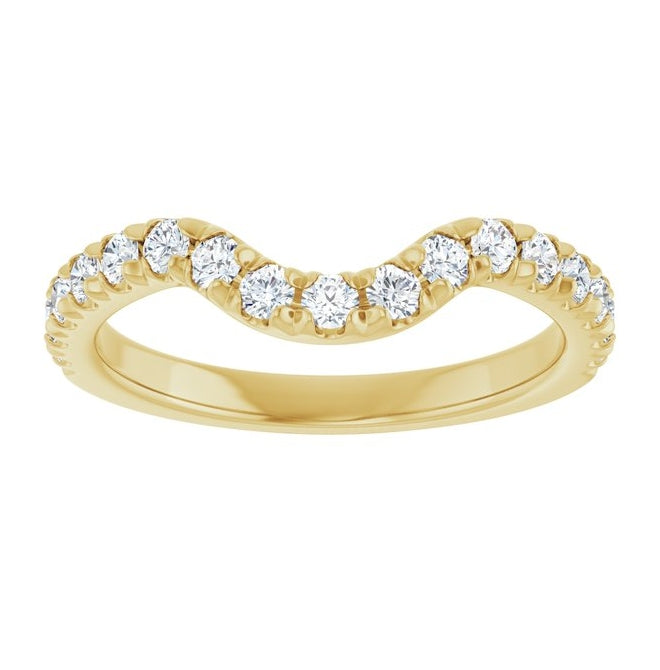 14K Yellow Or White Gold Round 2 Mm Polished 3/8 Ctw Lab-Grown Diamond Contour Band