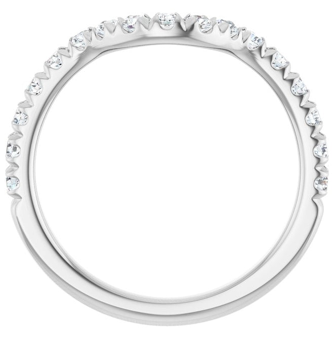 14K Yellow Or White Gold Round 2 Mm Polished 3/8 Ctw Lab-Grown Diamond Contour Band