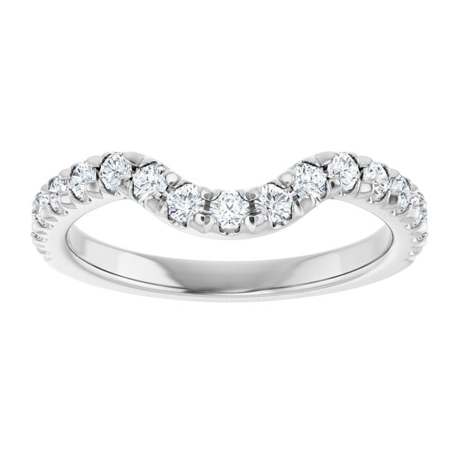 14K Yellow Or White Gold Round 2 Mm Polished 3/8 Ctw Lab-Grown Diamond Contour Band